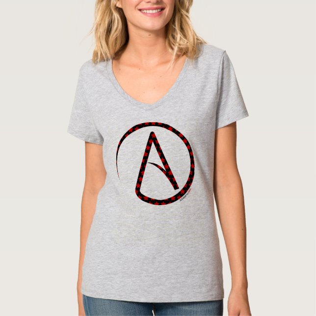 Camiseta atea de la estrella del símbolo para las (Anverso)