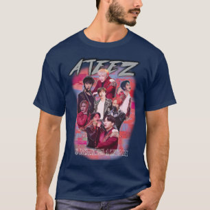 CAMISETA ATEEZ KPOP MERCH OLD RETRO KNOCK DE LA MERC INSPIR