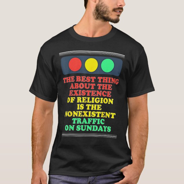 Camiseta Ateísmo Ateo Existencia De Religión Inexistente (Anverso)