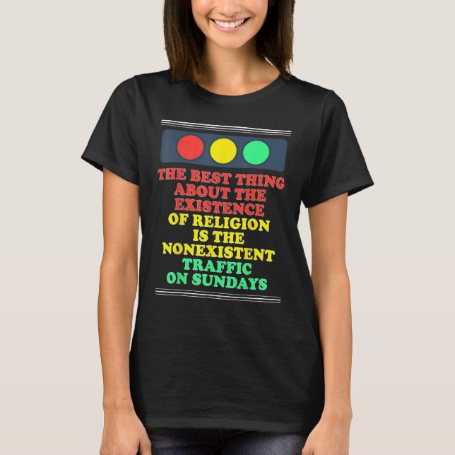 Camiseta Ateísmo Ateo Existencia De Religión Inexistente (Anverso)