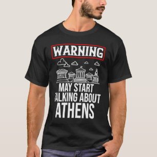 Camiseta Atenas Grecia Ciudad Paisaje Urbano Mapa Viaje 1