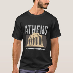 Camiseta Atenas Grecia Diseño de punto de referencia de via