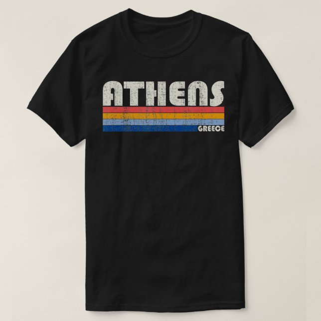 Camiseta Atenas Grecia estilo años 80 (Diseño del anverso)