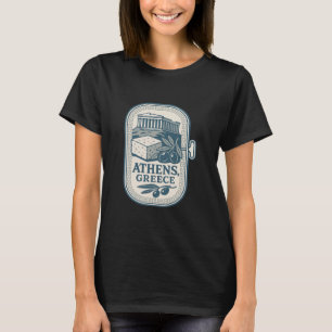 Camiseta Atenas Grecia Recuerdo Queso Griego Y Diseño De Vi