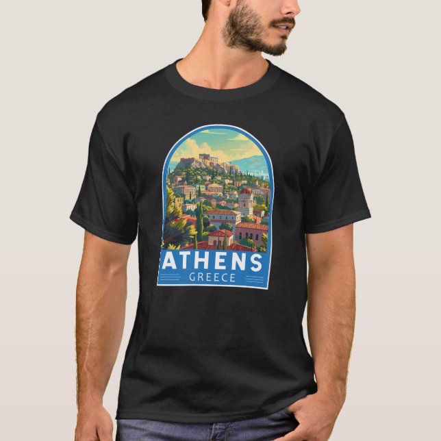 Camiseta Atenas Grecia Viajes arte Vintage (Anverso)