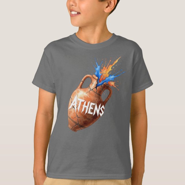 Camiseta Atenas misteriosa, ánfora antigua, de Natasha Us (Anverso)