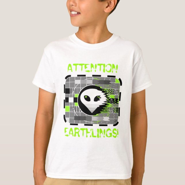 Camiseta 'ATENCIÓN A LA TIERRA!' de Alien TV (Anverso)