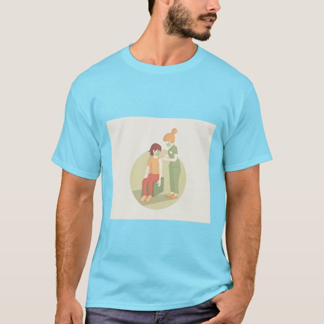 Camiseta Atención a la vacunación. (Anverso)