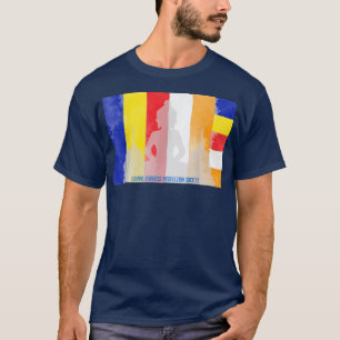 Camiseta Atención Bandera Budista Buda Bandera Espiritual Y