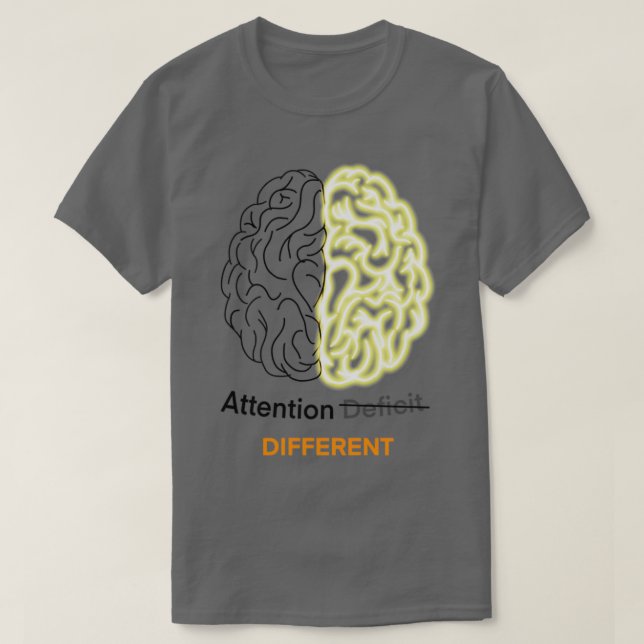Camiseta Atención cerebro adhd 3 diferente (Diseño del anverso)