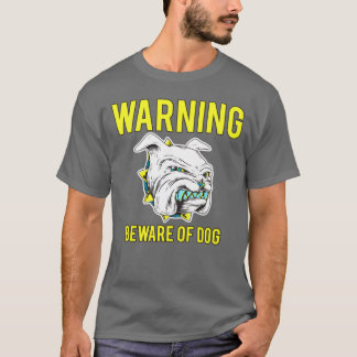 Camiseta Atención de advertencia de la cosecha de perros