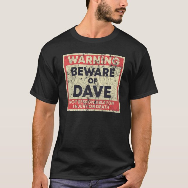 Camiseta Atención De Aviso De Dave No Responsable De Lesion (Anverso)