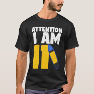 Camiseta Atención I Am 11 Surf Surfboard Undécimo Cumpleaño