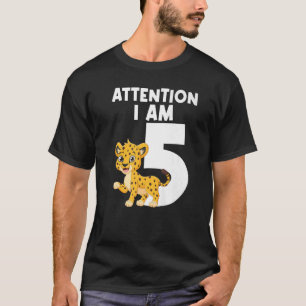 Camiseta Atención Soy 5 Tigres Quinto Cumpleaños