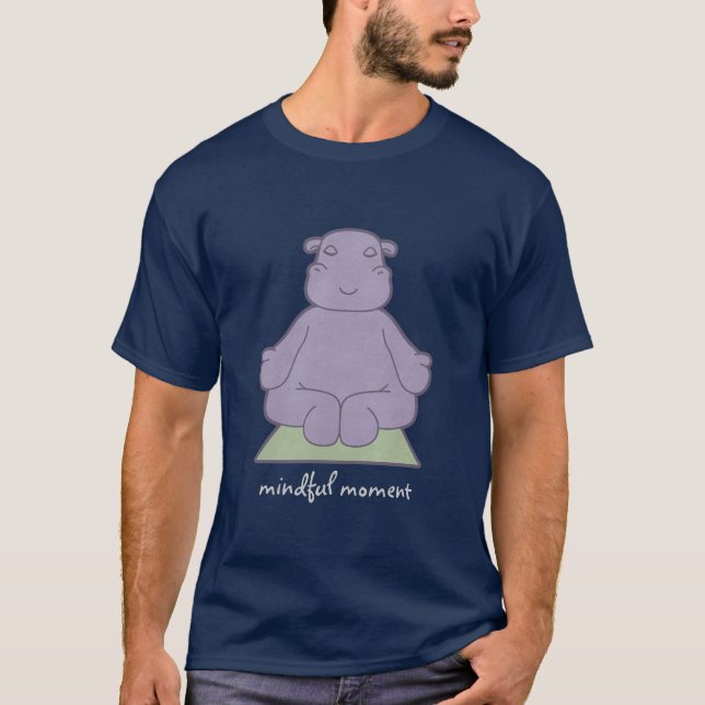 Camiseta atenta de la oscuridad del hipopótamo del (Anverso)