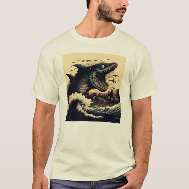 Camiseta Atentado de anime de tiburón de sushi loco (Anverso)