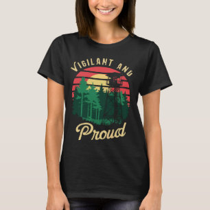 Camiseta Atento y orgulloso gráfico de Sunset de la torre d