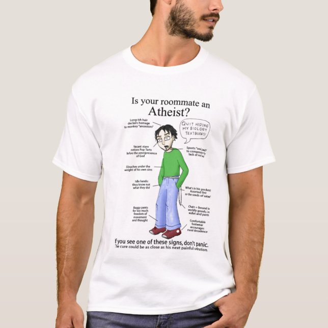 Camiseta Ateo del compañero de cuarto (Anverso)