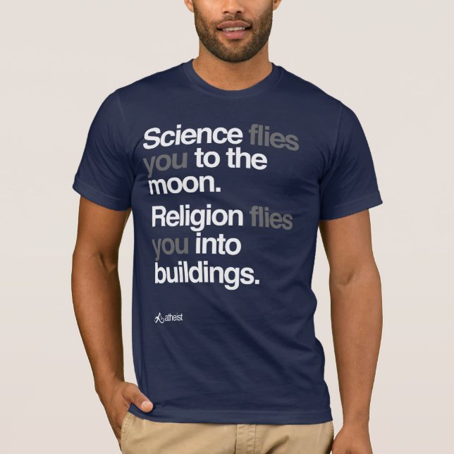 Camiseta Ateo - la ciencia vuela a la luna (Anverso)