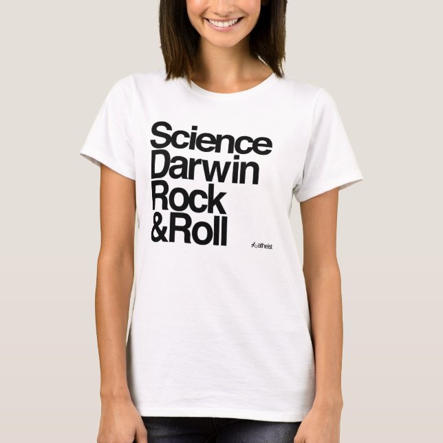 Camiseta Ateo - rock-and-roll de darwin de la ciencia (Anverso)