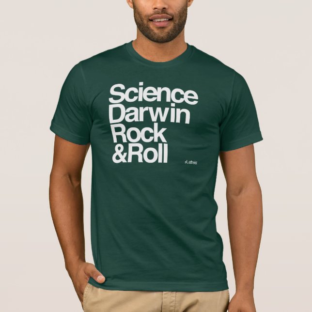 Camiseta Ateo - rock-and-roll de darwin de la ciencia (Anverso)