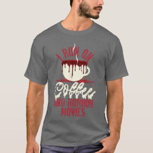 Camiseta Aterrador corro con café y películas de terror ami