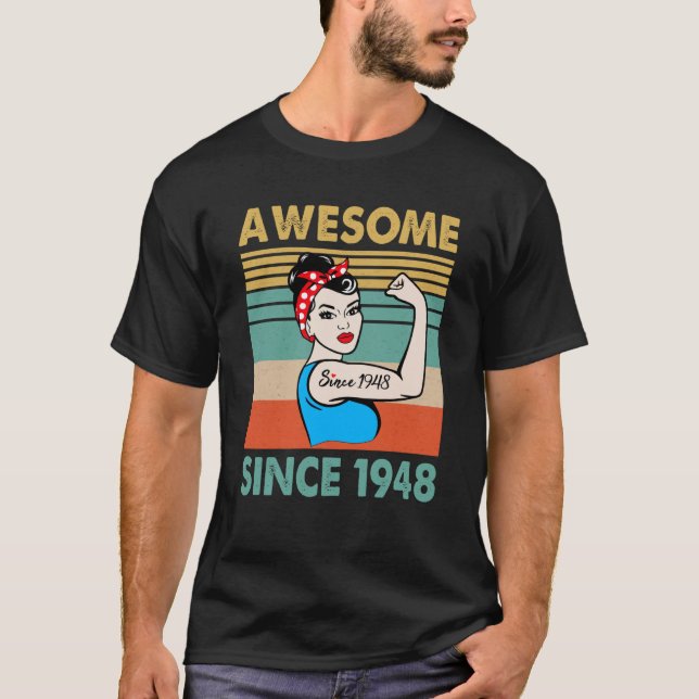 Camiseta Aterrador de 75 años desde 1948 75º cumpleaños (Anverso)