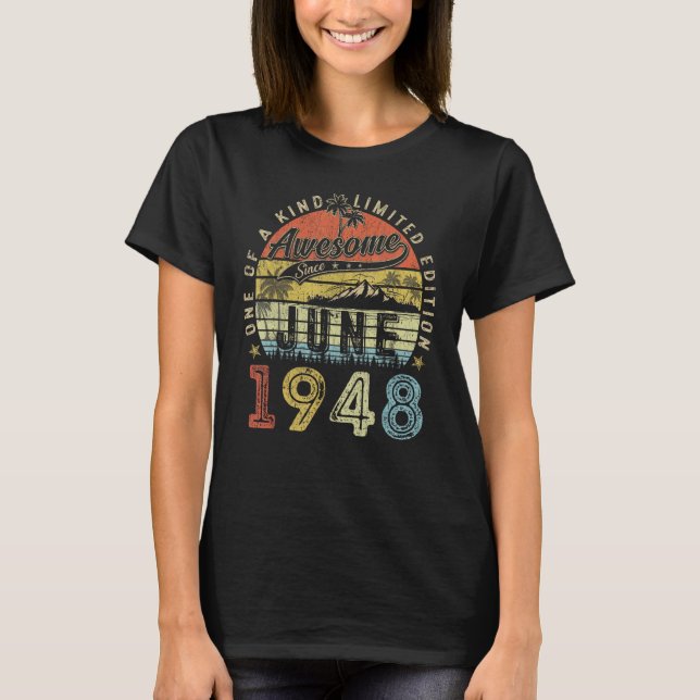 Camiseta Aterrador de 75 años desde junio de 1948 75º cumpl (Anverso)