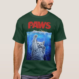 Camiseta Aterrador nadador de ataques a gato blanco