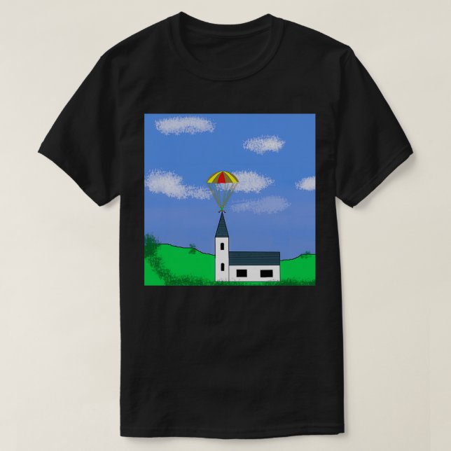 Camiseta aterrizaje de paracaídas en una aspiración de igle (Diseño del anverso)