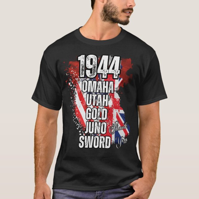 Camiseta Aterrizaje en Normandía de OMAHA UTAH ORO JUNO SWO (Anverso)