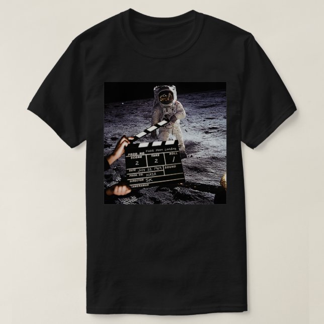 Camiseta Aterrizaje falso de la luna (Diseño del anverso)