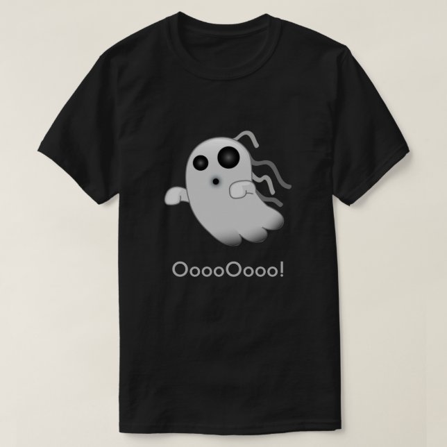 Camiseta aterrorizante de la emoji del fantasma (Diseño del anverso)
