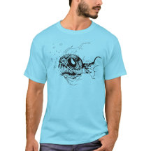 Camiseta aterrorizante de los pescados de mar