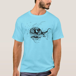 Camiseta aterrorizante de los pescados de mar
