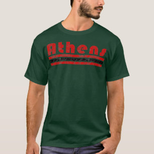 Camiseta Athens Georgia Retro Three Stripe Weathered Vintag