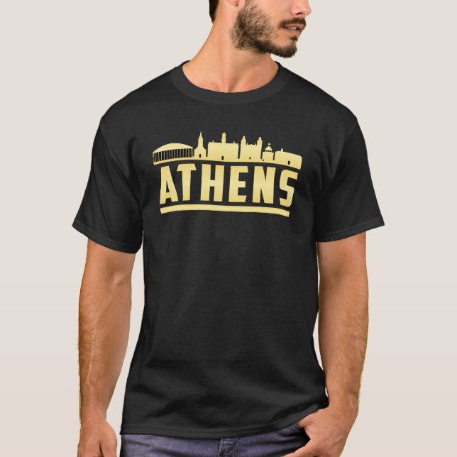 Camiseta Athens Greece City Skyline Cityscape Funny Gift (Anverso)