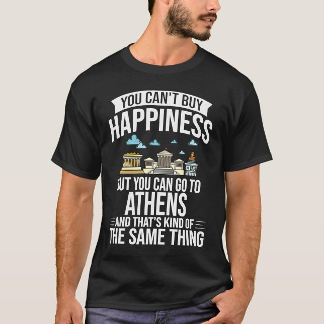 Camiseta Athens Greece City Skyline Map Travel (Anverso)
