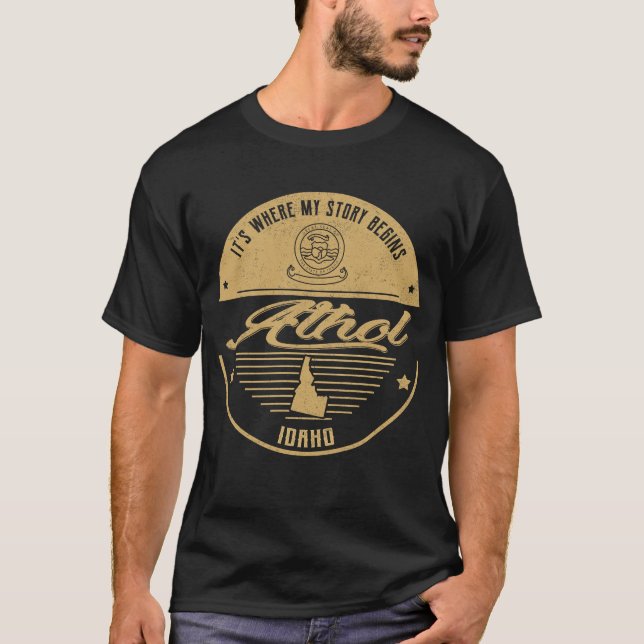 Camiseta Athol Idaho Es donde comienza mi historia (Anverso)