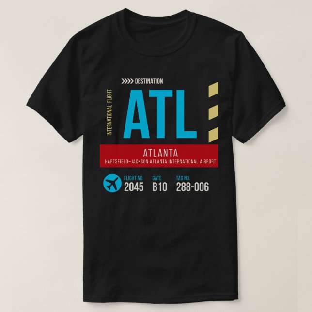 Camiseta Atlanta Airport Stylish Lumaletas Tag ATL (Diseño del anverso)