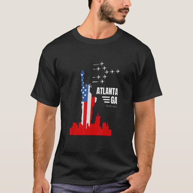 Camiseta Atlanta GA Estatua de la bandera de la libertad no (Anverso)