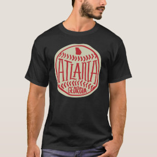 Camiseta Atlanta Georgia tipograp de béisbol ilustrado a ma