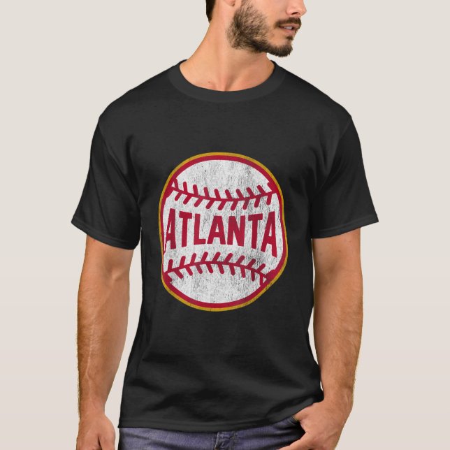 Camiseta Atlanta Tee Vintage Baseball Throwback Retro (Anverso)
