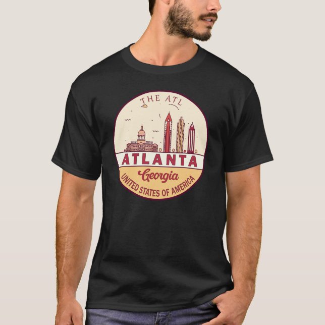 Camiseta Atlante Georgia City Skyline Emblem (Anverso)