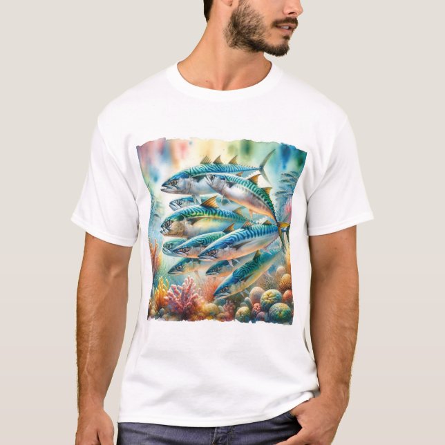 Camiseta Atlantic Mackerel 060624AREF102 - Watercolor (Anverso)