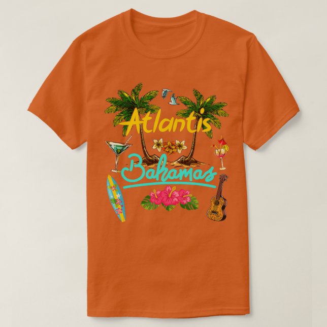 Camiseta Atlantis Bahamas Beach Summer Palm (Diseño del anverso)