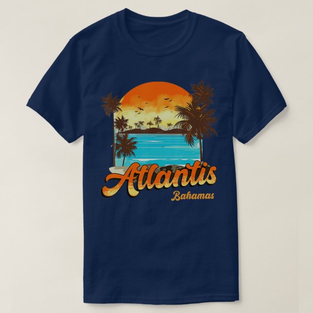 Camiseta Atlantis Bahamas Beach Summer Vacation Palm Sunset (Diseño del anverso)