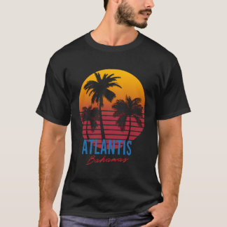 Camiseta Atlantis Bahamas Palm Trees Sunset Retro