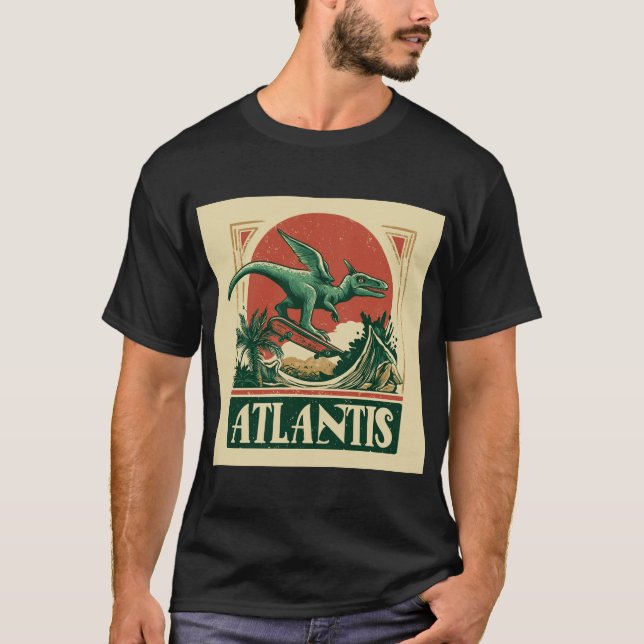 Camiseta “Atlantis” Pterosaur on a Skateboard (Anverso)