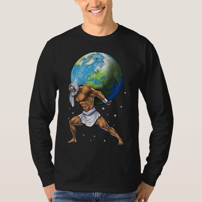 Camiseta Atlas de Dios de la mitología griega (Anverso)